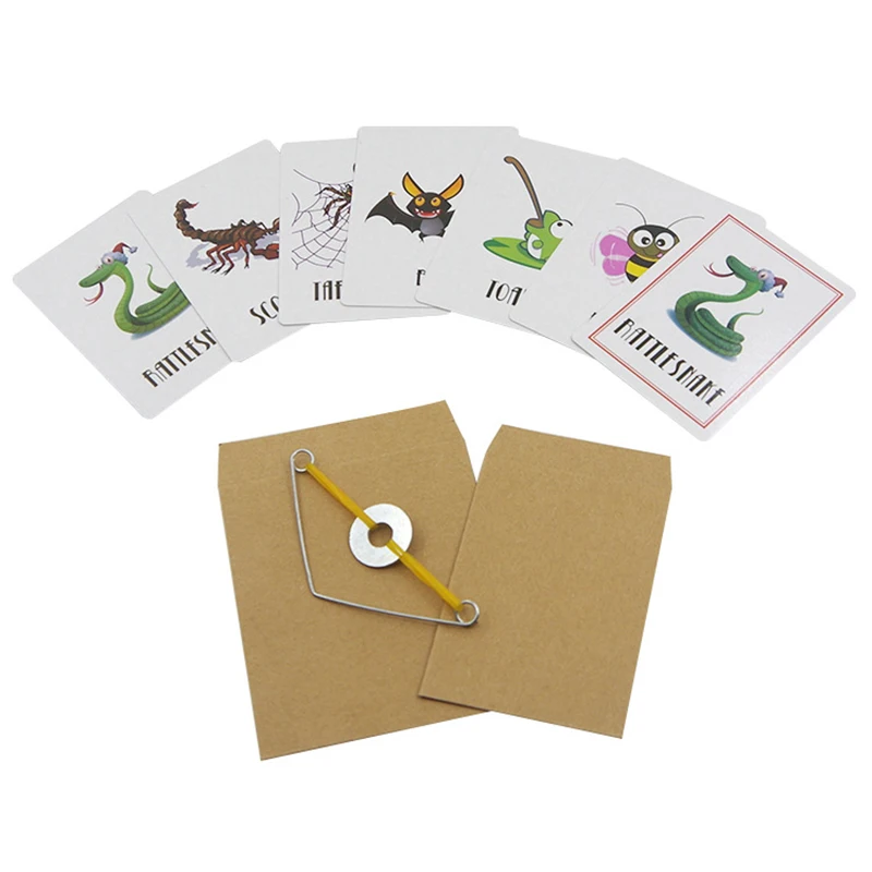 

1 Set Animal Prediction Danger Card Magic Tricks Select Card in Sealed Envelop Magica Close Up Street Props Toys for Children