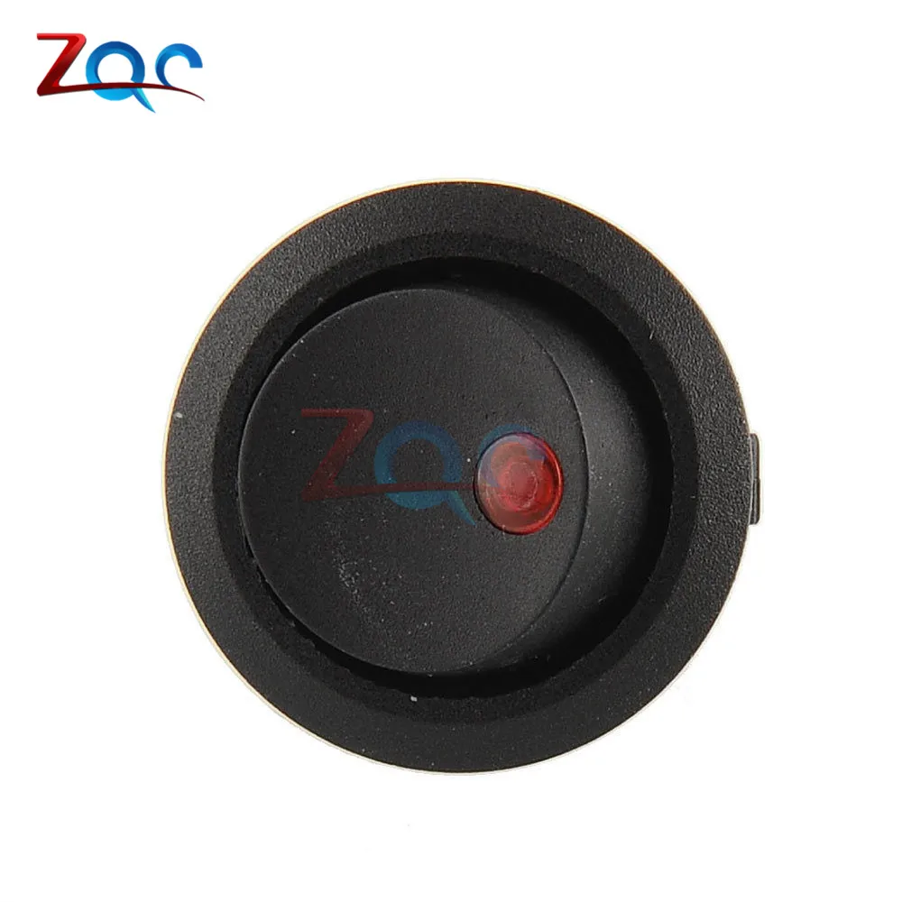 5 Stuks 12V Led Stip Light Auto Schakelaar Auto Boot Ronde Rocker 3pin Aan/Uit Toggle Spst Schakelaar 4 Kleuren Blauw Geel Rood Groen