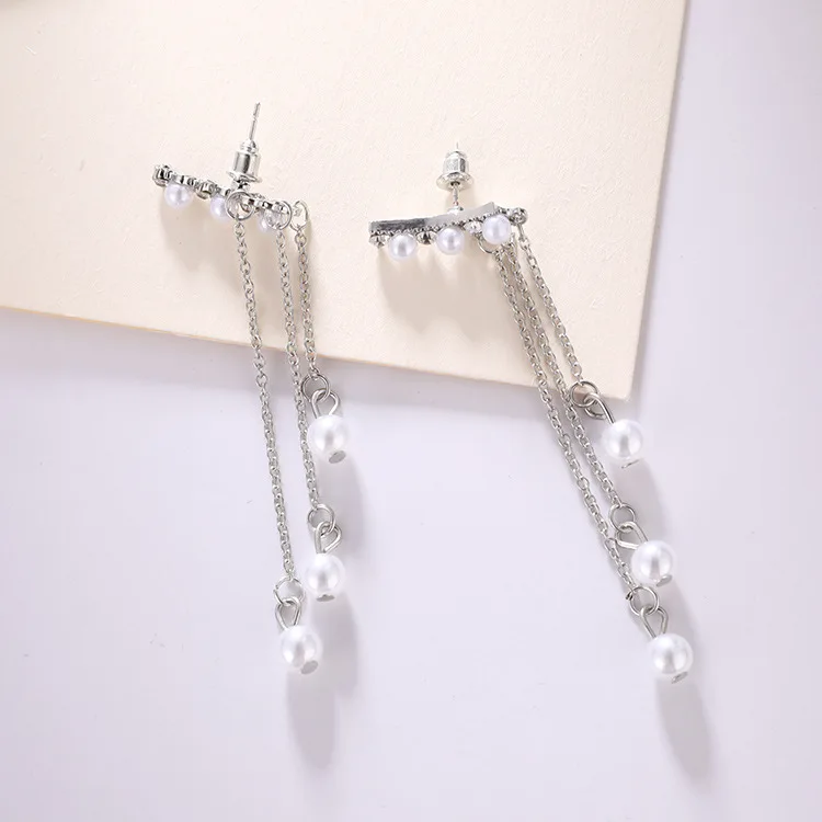 Cheap Marketing New Fashion Earrings Fresh Wild Temperament Pearl Long Tassel Ladies Earrings Wholesale Sales Hot Sale Earrings