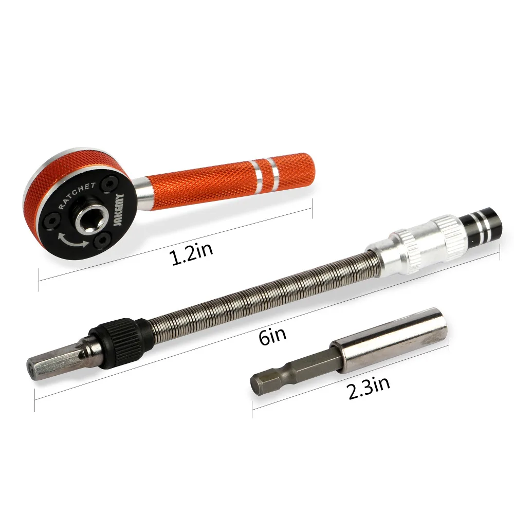 JAKEMY Multifunctionele Ratel Schroevendraaier Set Momentsleutel Set Flexibele Schroevendraaier Bit Handgereedschap Set Voor Telefoon Pad Computer