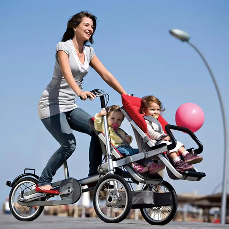 Brand New mother child bicycle stroller children folding three Wheels trolley Sports Deform transportation Bike