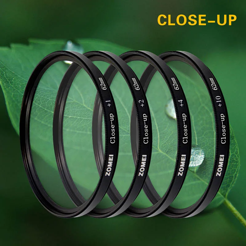 Zomei 52/55/58/62/67/72/77/82mm +1 +2 +3 +4 +8 +10 Optical Glass Lens Filter Close Up Macro Filter For Canon Nikon Sony Pentax