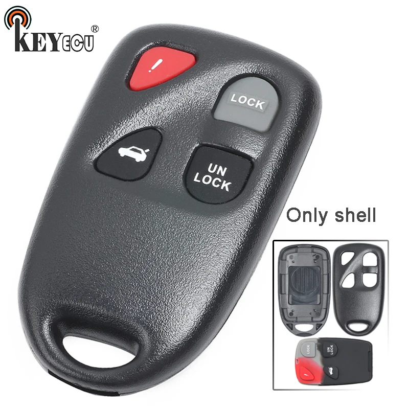 

KEYECU for Mazda KPU41805, KPU41777, KPU41701 Replacement Remote Car Key Shell Case Fob 3+1 4 Button