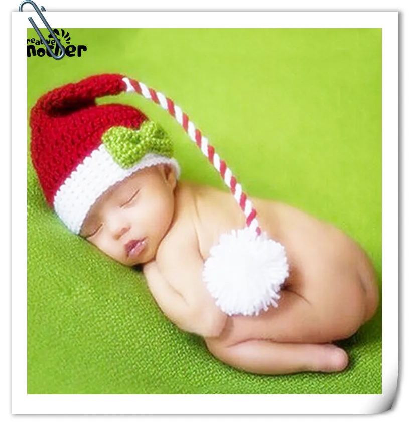 

Newborn Photography Props Accessories Baby Christmas Hat Baby Hats Caps Handmade Knitted Baby Photo Props Accessory Infant Cap