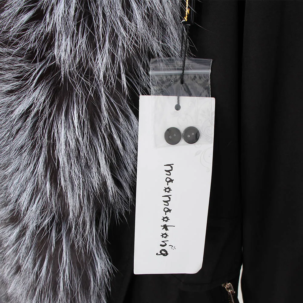 2024 MaoMaokong New Fox Fur Parka Warm Faux Fur Lined Jacket Women Coat Women's Winter Jackets With Natural Real Fur Collar