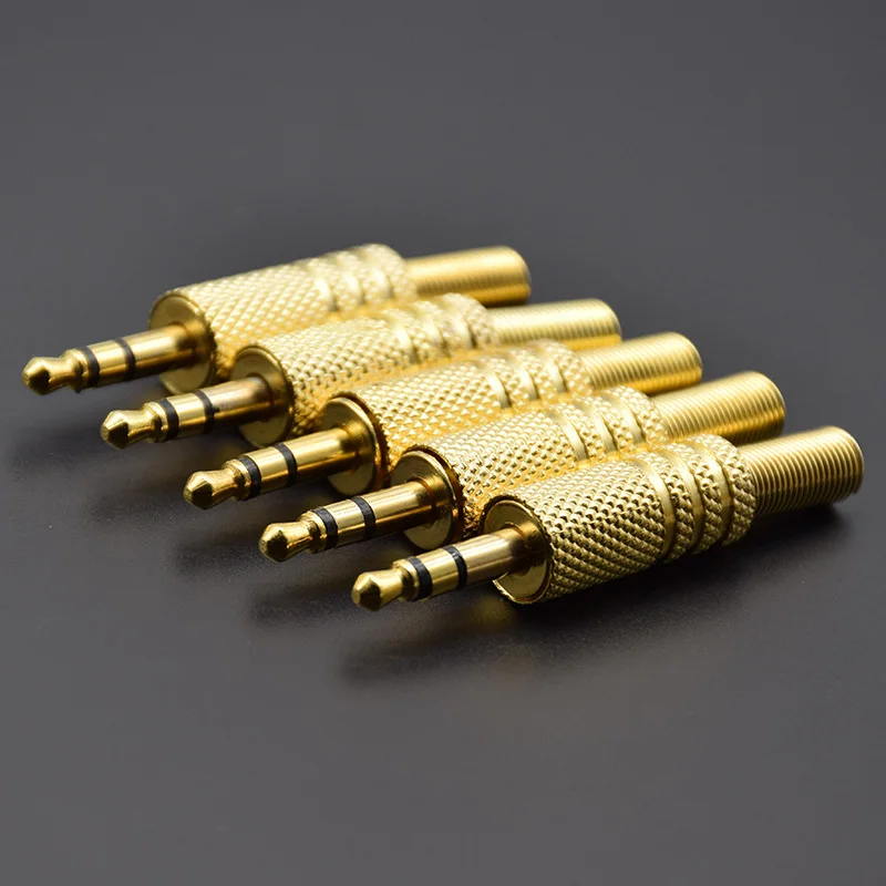 2pcs Gold Plated Metal 3.5mm 1/8\
