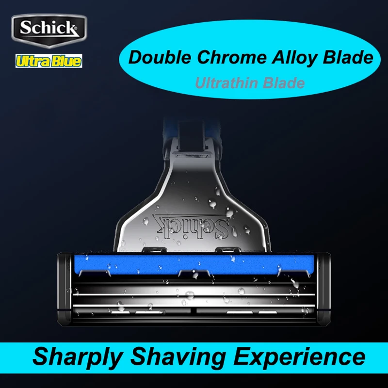 Original Schick Ultra Blue Razor Blade, Homens Barba Styling Shaver, Cabelo Barbear, Vitamina E, Cuidados Com A Pele, Frete Grátis, Novo, 24 Lâminas