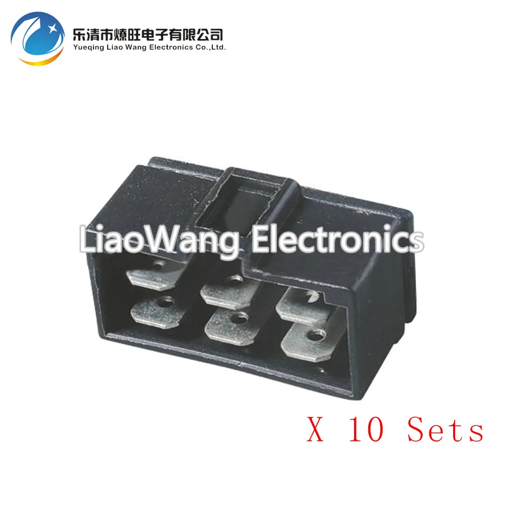 

10 Sets 6 Pin Clamp Car Connector with Terminal DJ70610-6.3-10 Car Connector