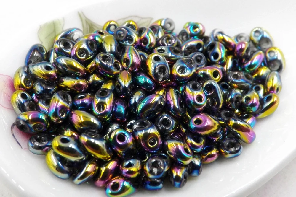 Hot new 5x2.5mm Luster Czech Glass Seed Beads Two Hole Bead  240pcs