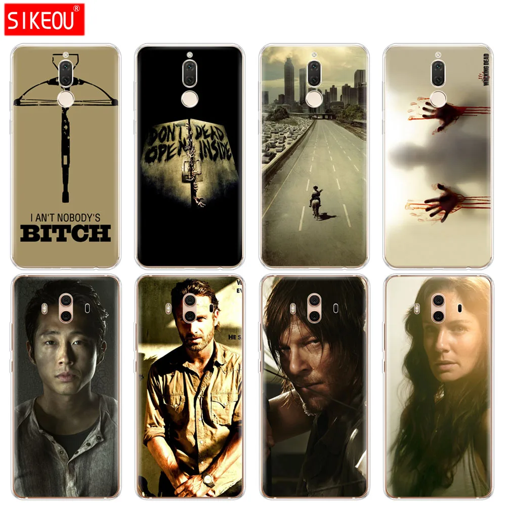 Silicone Cover phone Case for Huawei mate 7 8 9 10 pro LITE walking dead