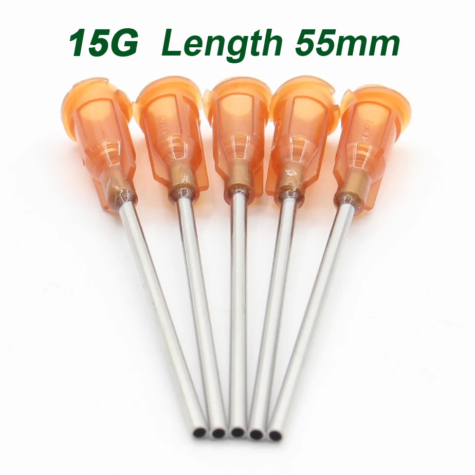 

50pcs 15G length 55mm Precision passivated S.S. Dispense Tip with PP Safetylok hub, glue dispenser needles