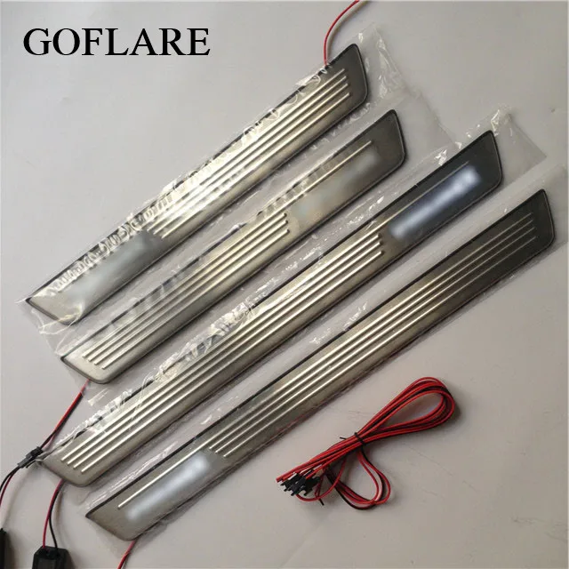 lCar Accessories For Toyota Prius A Alpha ZVW40 LED Door Sill Scuff Plate Sills Protector Welcome Pedal Cover Moulding Sticker