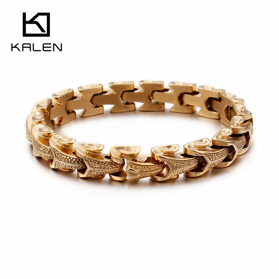 KALEN Punk Stainless Steel Dragon Grain Wrap Bracelets For Men Vintage Bracelet & Bangle Personalized Armband Jewelry Lucky Gift