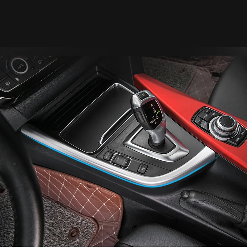 Car Styling Interior Gear Shift Box panel Cover Trim Stall Decoration strip sticker For BMW 3 4 Series 3GT F30 F31 F32 F34 F36