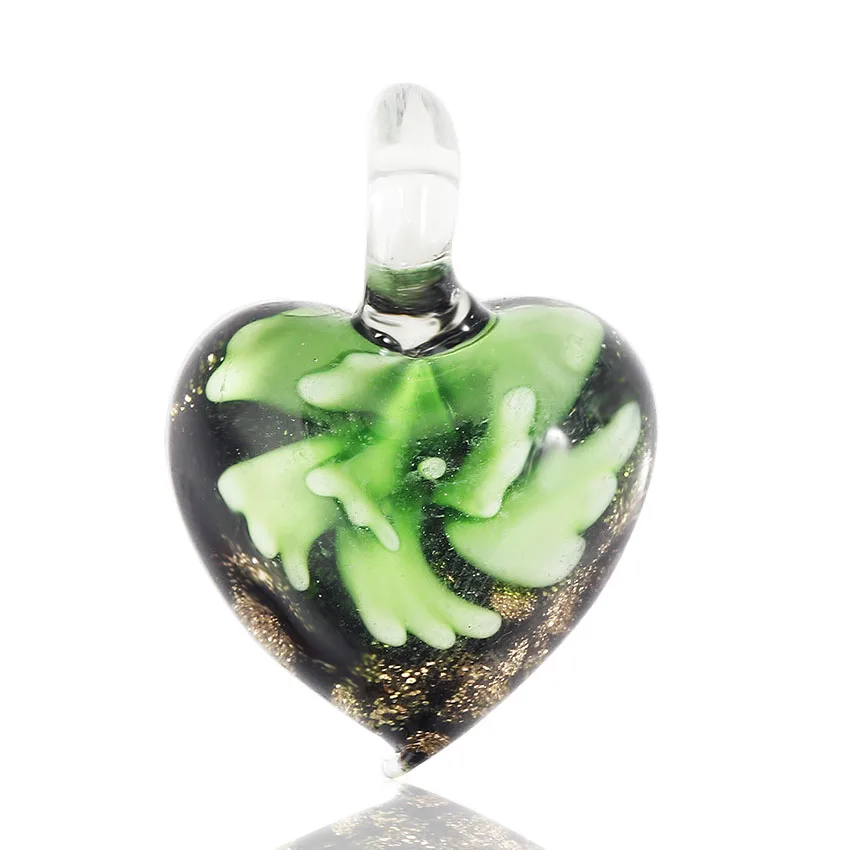 QianBei Fashion Małe Śliczne Urocze Kwiatowe Serce Lampwork Szklane Wisiorki Kolor Wybierz — zdjęcie 7
