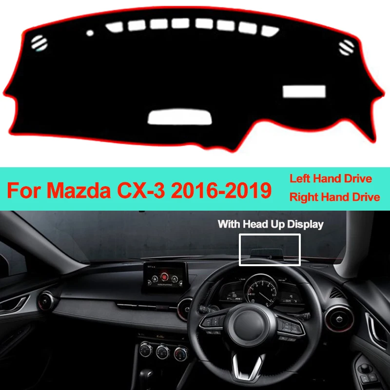 Car Inner Dashboard Cover Dash Mat Carpet Cushion Sun Shade For Mazda CX-3 CX3 2016 2017 2018 2019 LHD RHD Dash Board DashMat