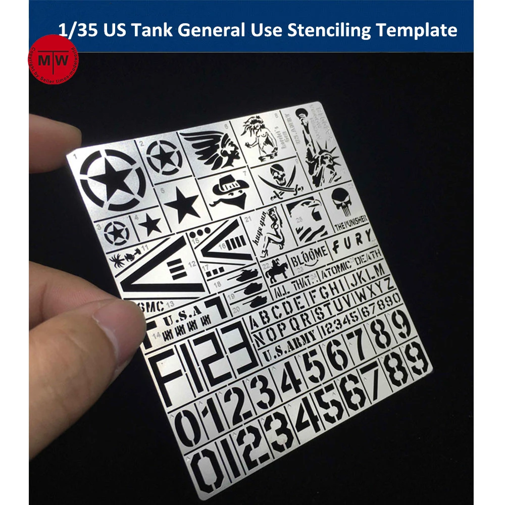 

Масштаб 1/35, американский танк, вооруженная машина, общего назначения, трафаретный шаблон из нержавеющей стали, распылительная пластина для утечки, строительные инструменты для модели AJ0018