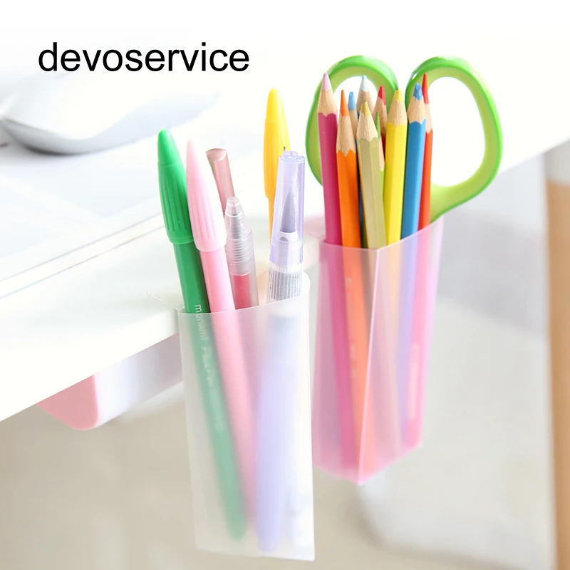 

Paste type Desk Pencil Case Transparent Multifunctional Collapsible Creative Stationery Bag Insert Pen Bags