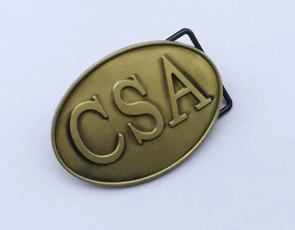 Brass Color CSA Western Belt Buckle SW-BY649 suitable for 4cm wideth snap on belt with continous stock