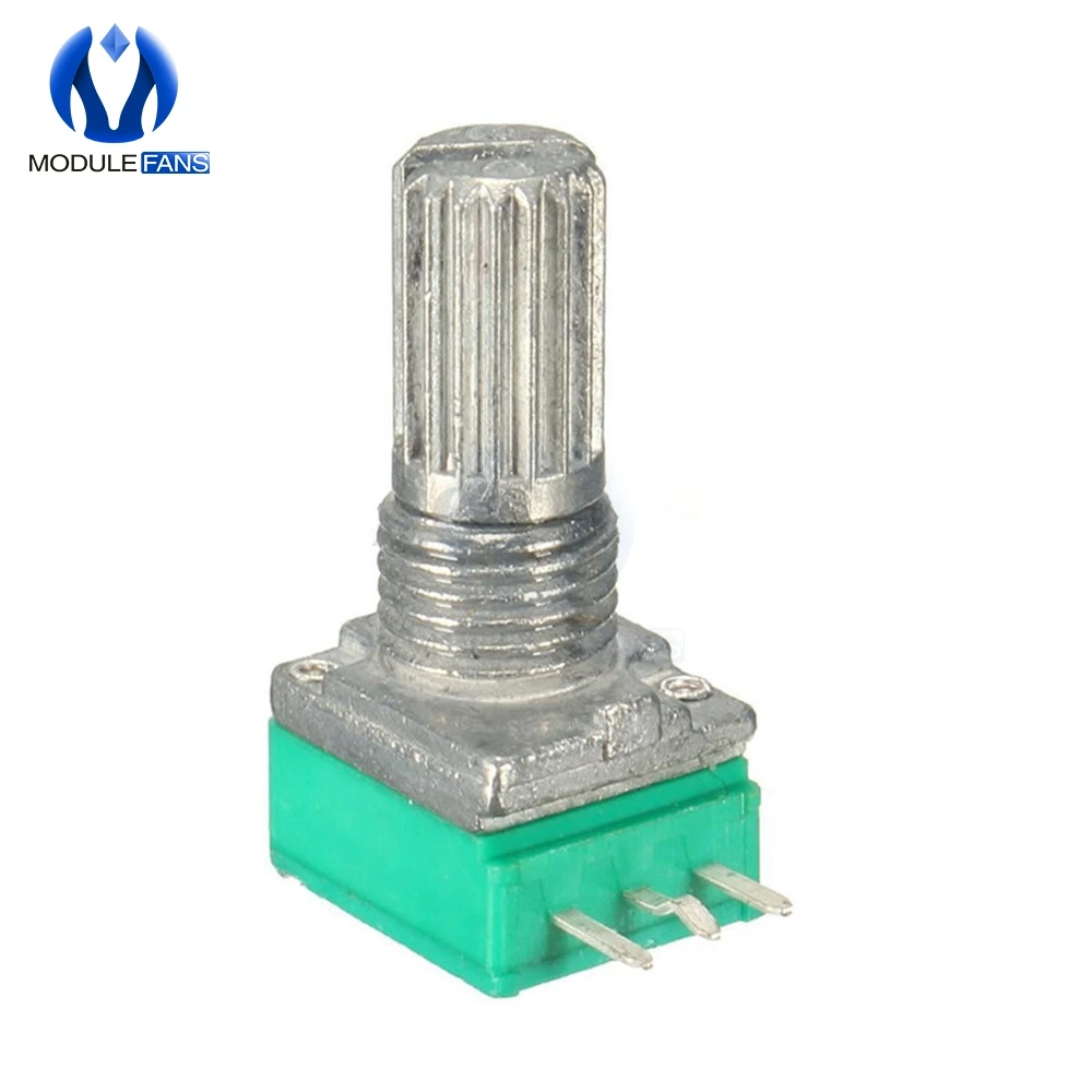 10 STKS Roterende Potentiometer Gekartelde As Enkele Lineaire B Type B10K ohm 10 K Met Cap DIY Kit Elektronische 6mm 3 Pin 3PIN 3 P