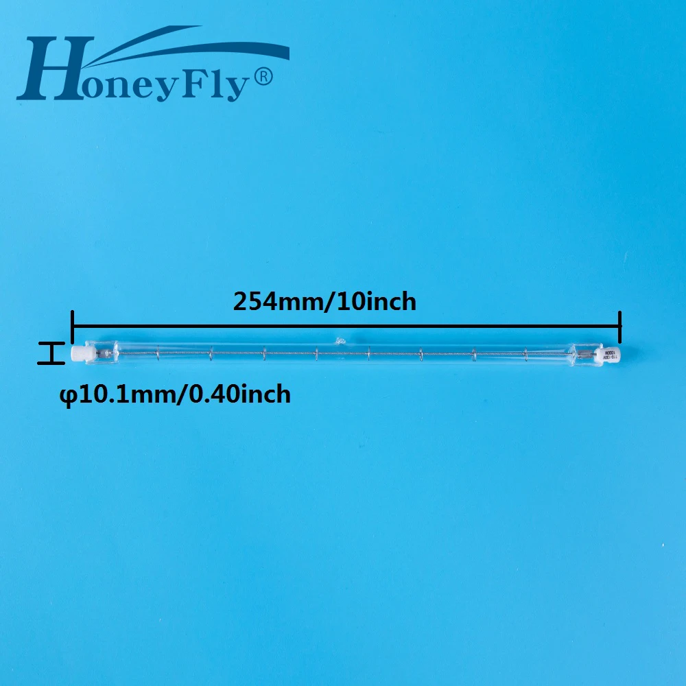 HoneyFly 3pcs Linear 254mm Halogen Lamp Bulbs J254 R7S 220V/110V 1000W 1500W Double Ended Filament Flood Lights Quartz Tube