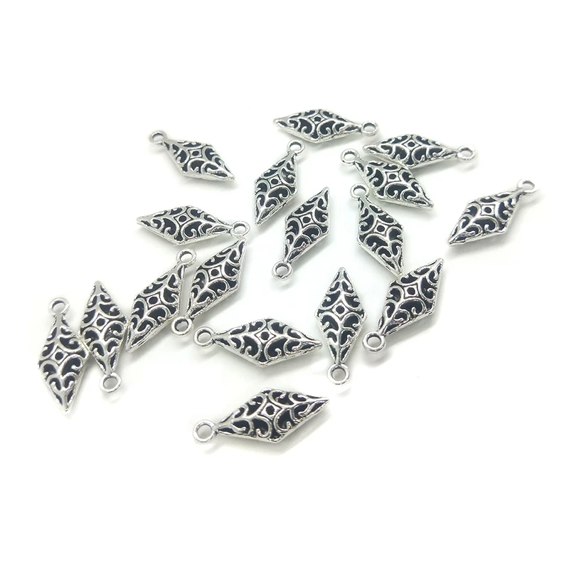 2021 New Fashion 21mm 20pieces/bag  Zinc Alloy Hollow Out Geometry Charms Pendant for Earring Bracelet Jewelry Accessories