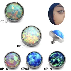 1 Pc Opal Stone Dermal Tops Skinner Diver Head Body Implants Piercing Jewelry G23 316L 1.6*2mm*4mm Skin Micro Piercing Titaniuim