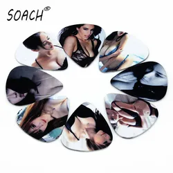 SOACH 10pcs 0.71mm sexy girl quality two side earrings pick DIY design guitar Accessories pick guitar picks