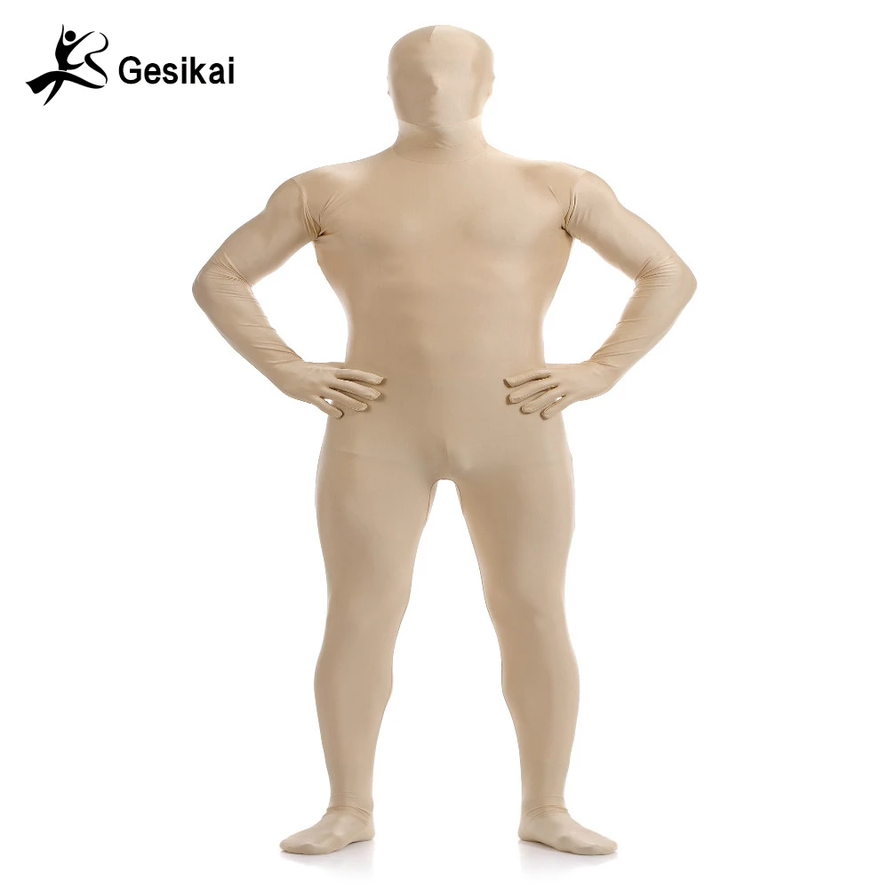 Gesikai Men's Spandex Zentai  Full Bodysuit Men's Zentai Suit Custom Second Skin Tights Suit Halloween Costume