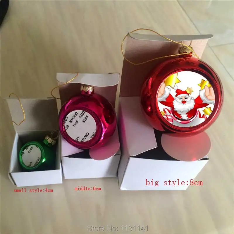 sublimation christmas ball personalized blank consumables supplies Thermal transfer printing DIY material 15pcs/lot