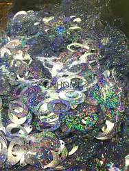 400pcs 14*22 millimetri Uovo Hollow Goccia di Forma Ovale Paillettes Doppio Uova di Tecniche di Cucito, donne Per Bambini Fai Da Te Accessori Laser Argento Spangles