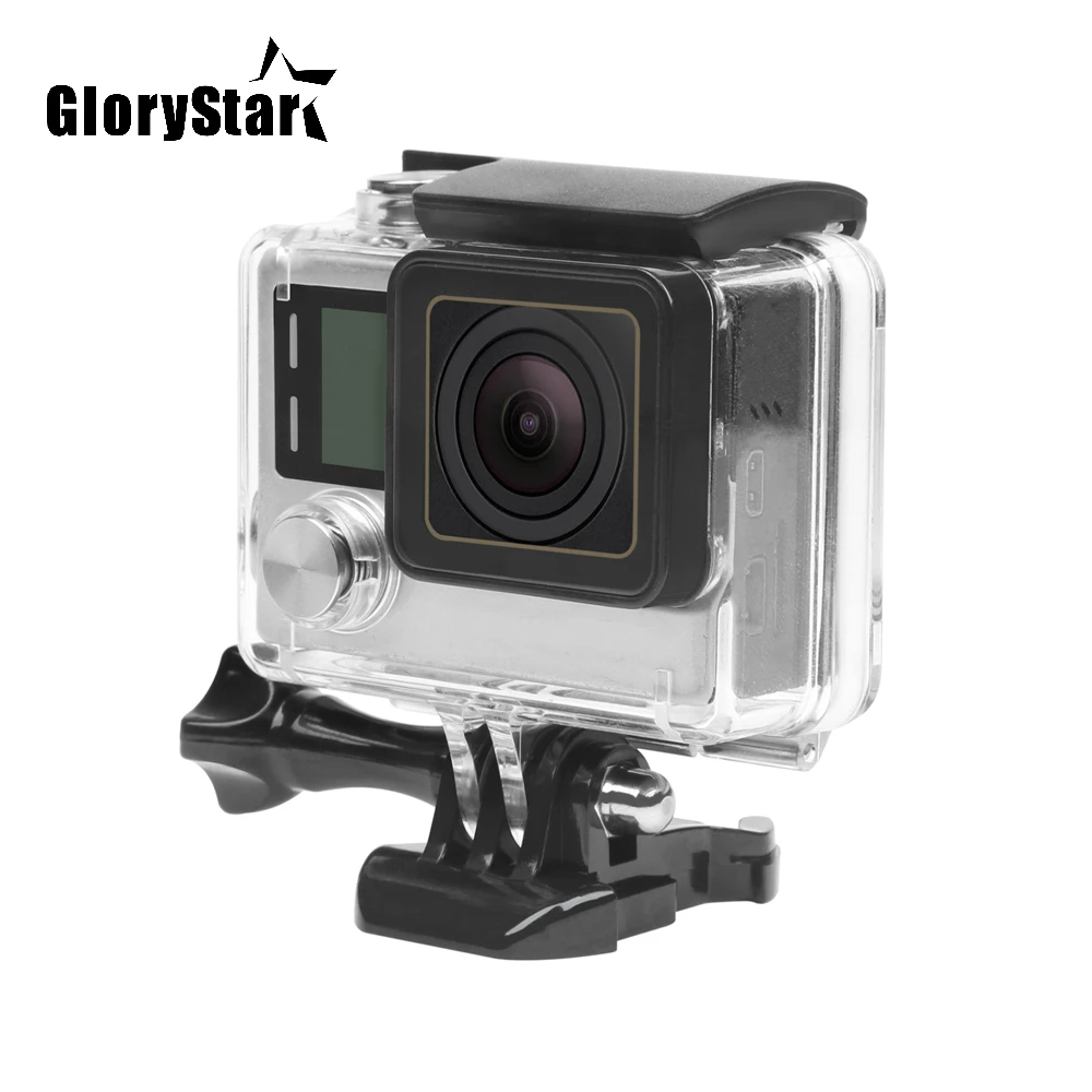 

Чехол для экшн-камеры GoPro Hero 4, 3 +, 30 м, черный, серебристый, с кронштейном, Защитный корпус, аксессуар для Go Pro 4