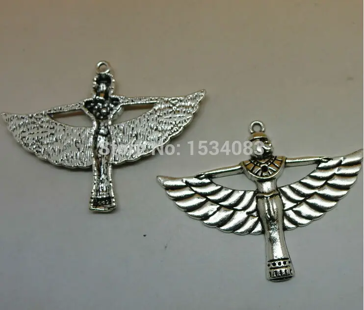 Free shipping 2pcs 40*55mm antique silver beautiful Empress angel From egypt charms pendant diy retro jewelry accessories