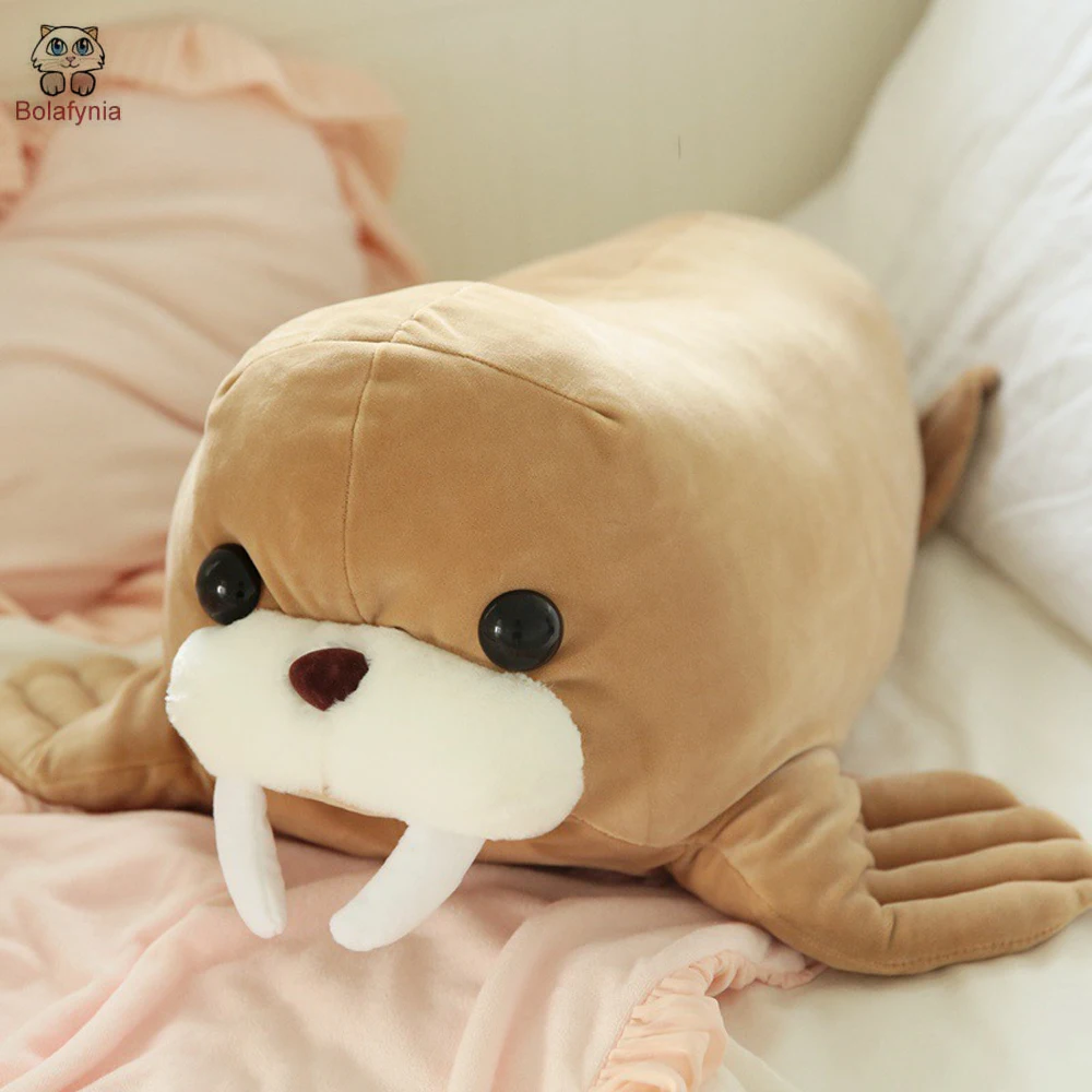 Brown Walrus Animals Pillow Children Stuffed Plush Toy Birthday Gift