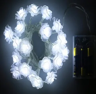 Battery/USB Power leds Rose Flower Holiday String Lights Valentine Wedding Decoration Christmas Flower Lights Garland