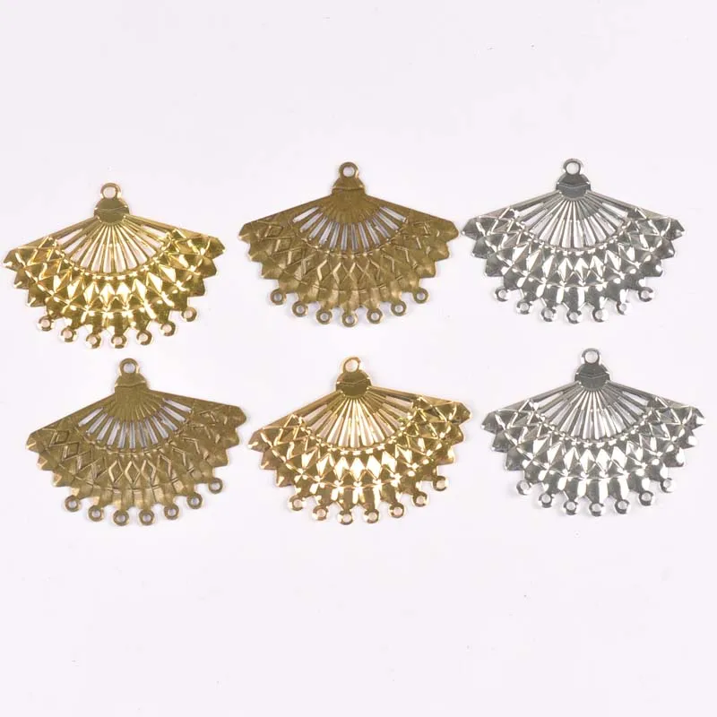 10Pcs gold silver and Bronze Filigree Flower Wraps Connectors Metal Crafts Decoration DIY Findings Connectors 57x44mm YKL0738