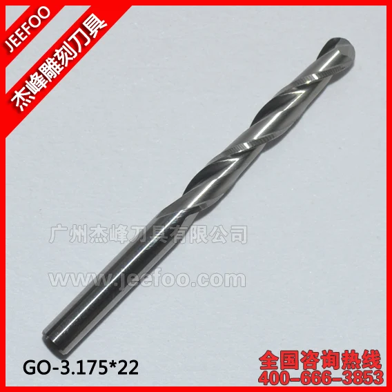 

Tungsten Carbide Engraving Tool-3.175*22mm 2 Flute Ball Nosed End Mill Cutter, CNC Milling Tools Blades for Wood 3D Machining