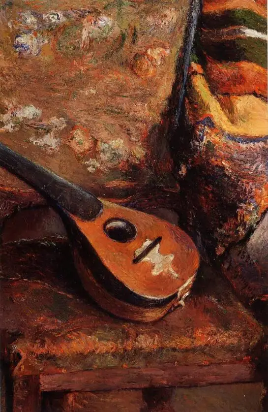 

High quality Oil painting Canvas Reproductions Mandolin on a chair (1880) by Paul Gauguin hand painted