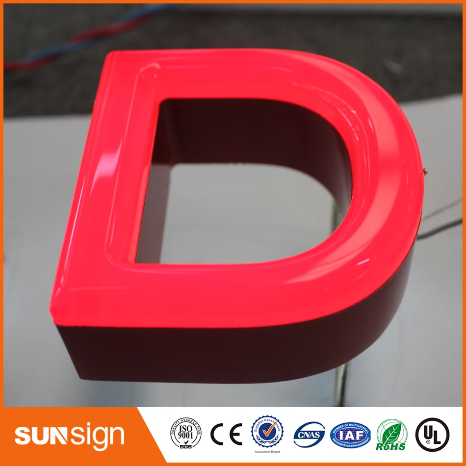 Letras frontales personalizadas led para exteriores, Diseño Popular