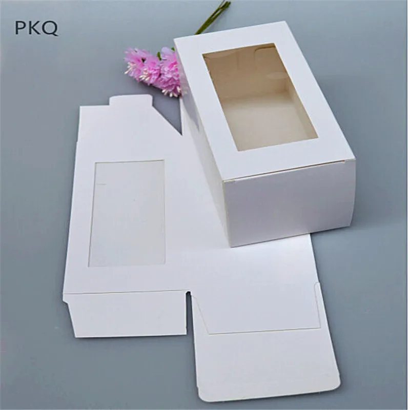 Gift White Paper Boxes With Clear Pvc Window, Blank Specialty Food Products  Toy Handicraft Underwear Packaging Carton