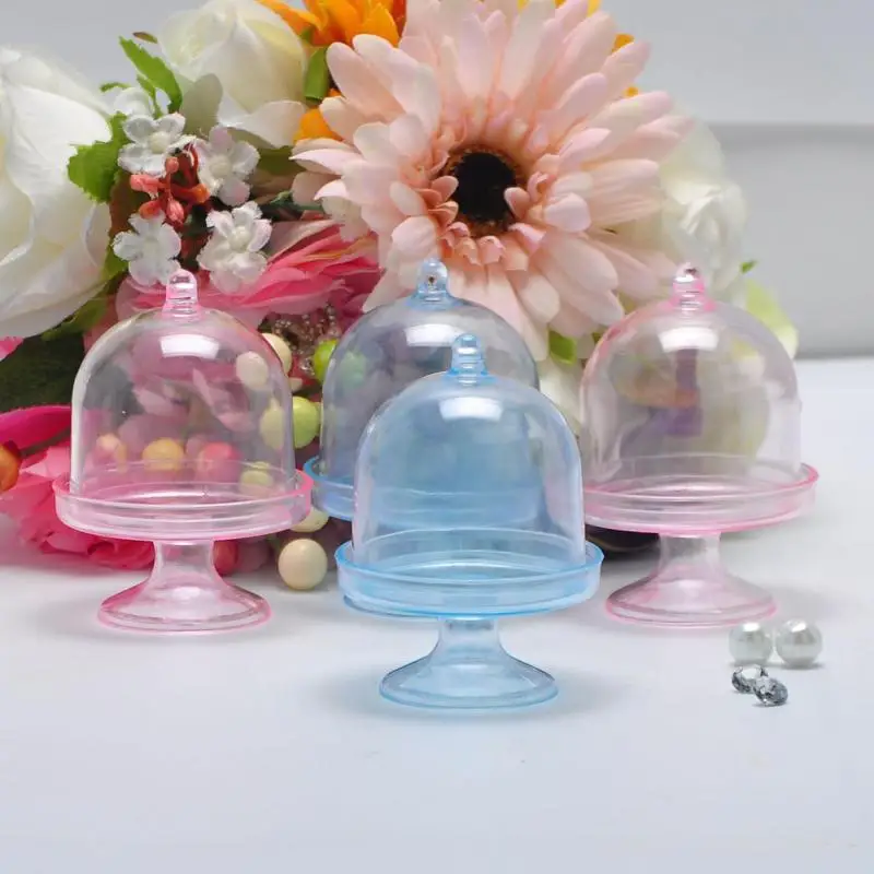 Wedding Fovor Creative Transparent Plastic Tray Candy Boxes Sweet box 50pcs 4 Colors For Option