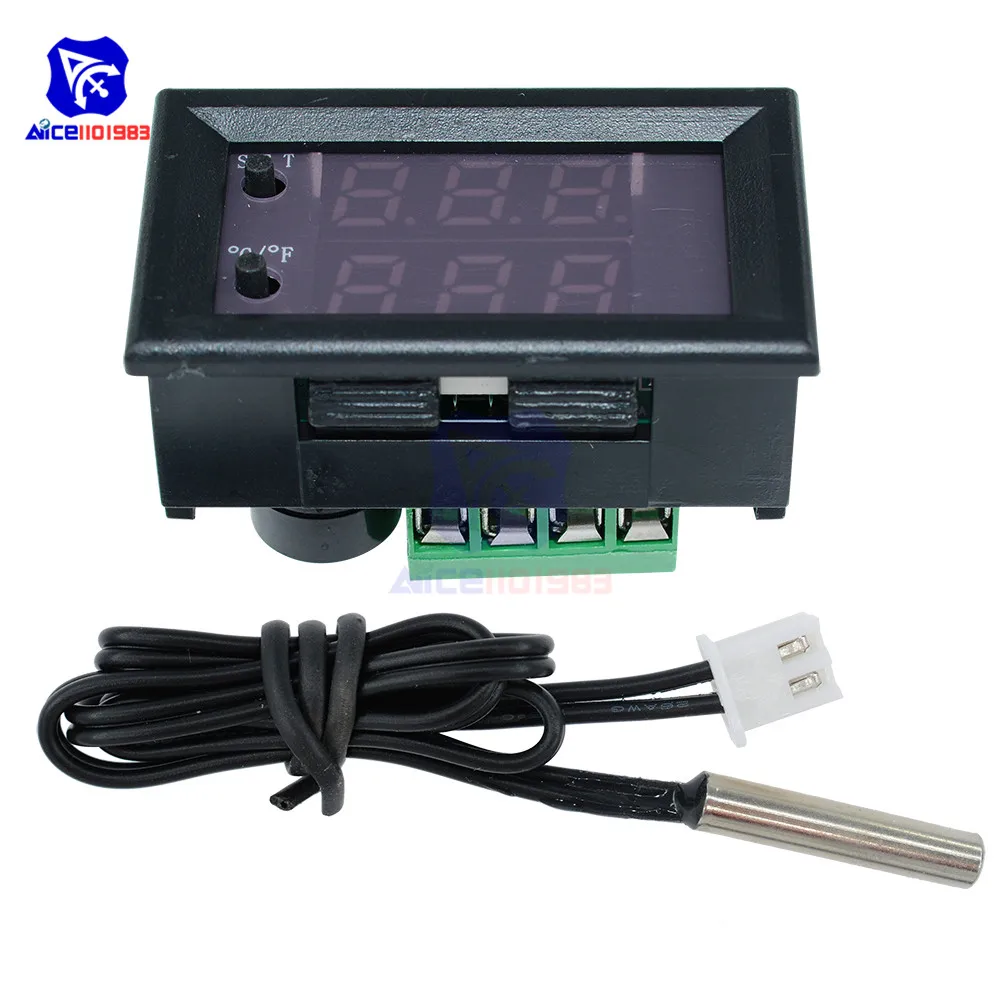 W1209WK LED-Digitalthermostat Temperaturregler Thermograph Celsius/Fahrenheit Schaltmodul mit NTC-Sensorsonde 12V 220V – Detail 9