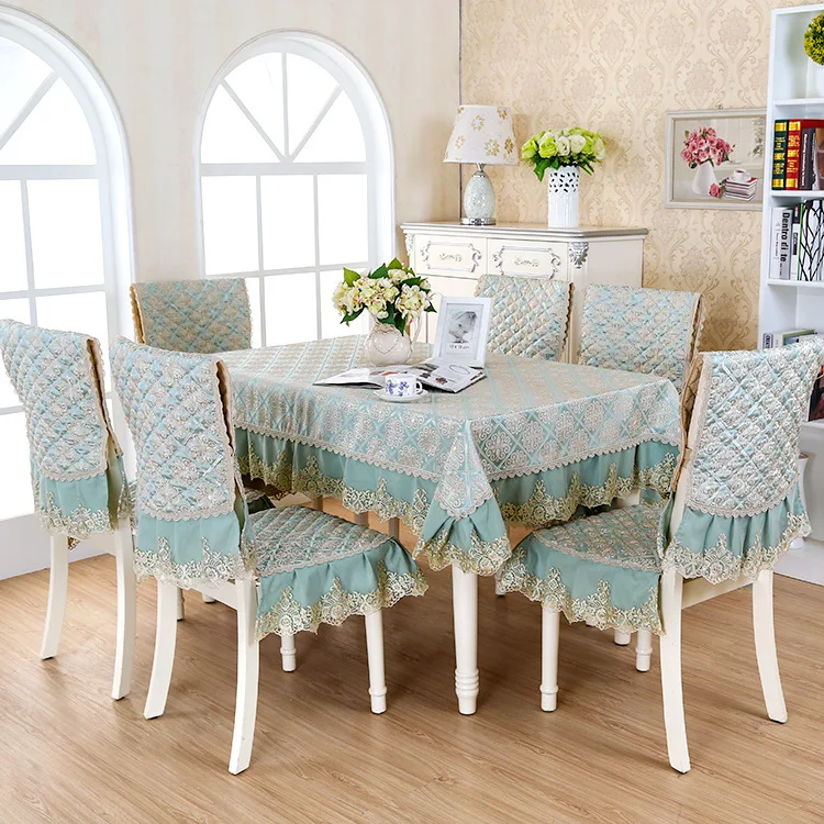 

Europe Lace Floral Home Kitchen Party Tablecloth Set Suit Table-cloth Rectangular Round Round Square Table Cloth Chair Cover