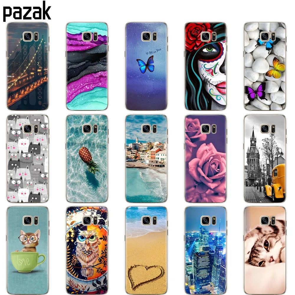 silicone case For Samsung Galaxy S7 G930F G930FD G930W8 Case soft tpu Cover For Samsung S7 edge cartoon protective phone shell