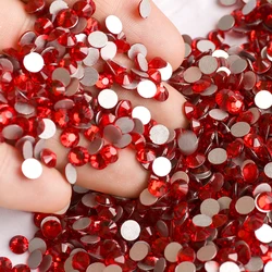 YANRUO 2058NoHF SS16-SS20 Red Light Siam Sewing Accessories Flatback Rhinestones Non Hotfix Stones Craft Crystals For Needlework