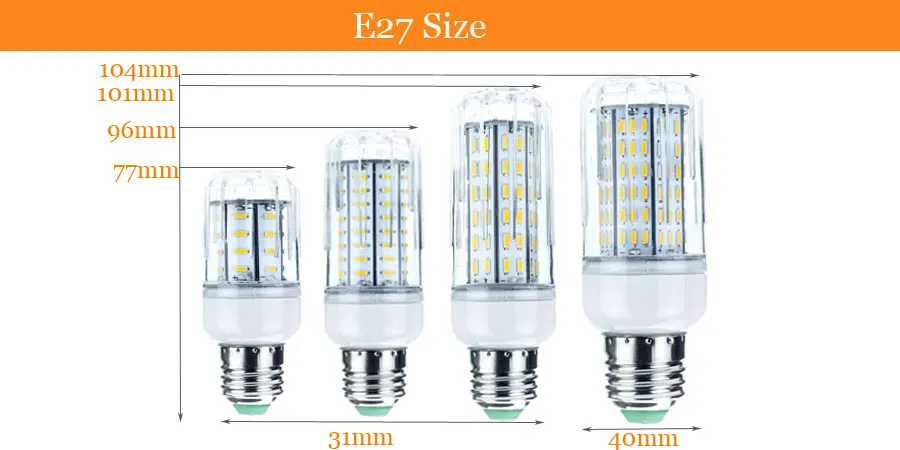 High Luminous Flux 4014 SMD No Flicker LED Corn Bulb E27 E14 220V LED Lamp Spotlight 10W 20W 25W 30W Chandelier Bulbs Lighting