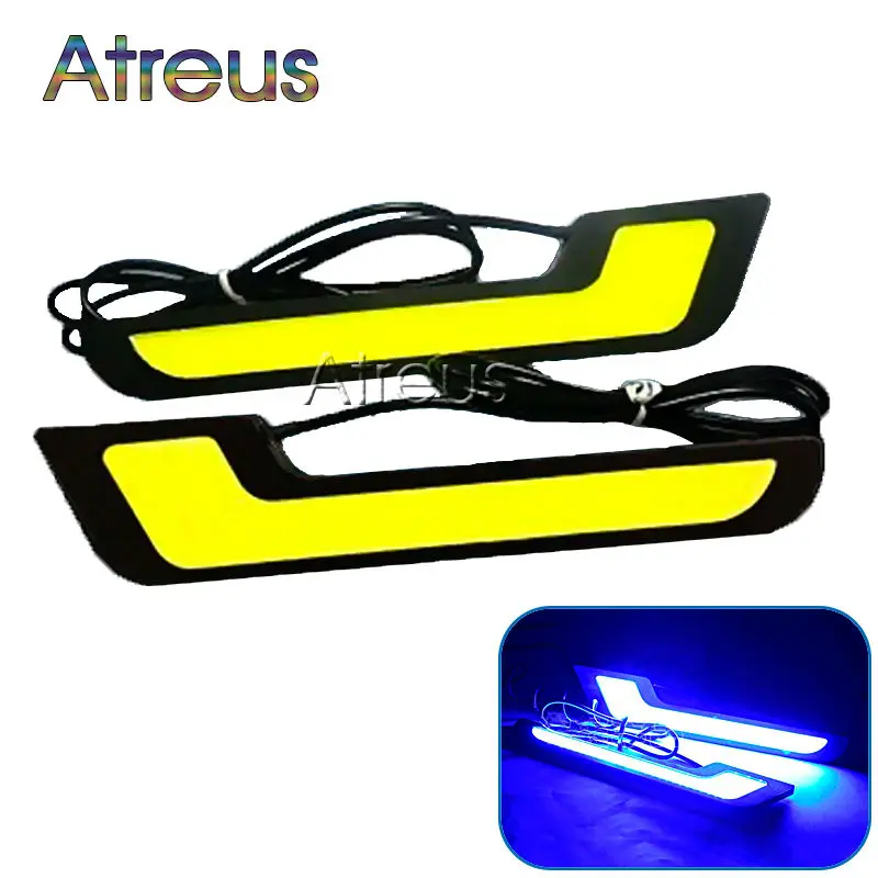 Atreus 1Pair Car LED Daytime Running Lights 12V L styling DRL LED Fog Lamp For Mercedes BMW MINI Toyota VW Ford Car Accessories