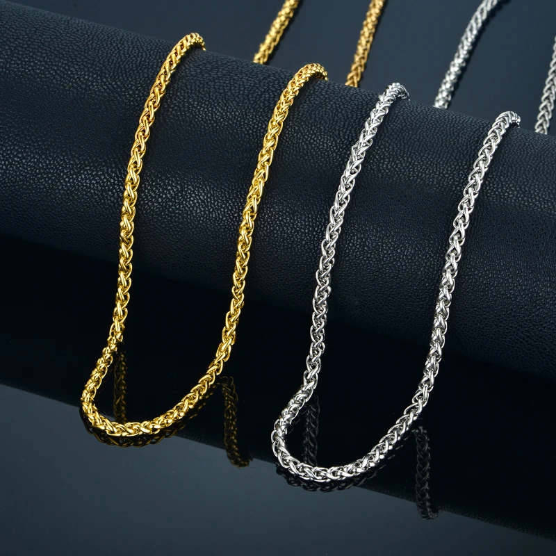 Punk Twist Seil Kette Halskette Breite 3mm Gold Silber Farbe Edelstahl Ketten für Männer Frauen Mode Schmuck Geschenk 2025