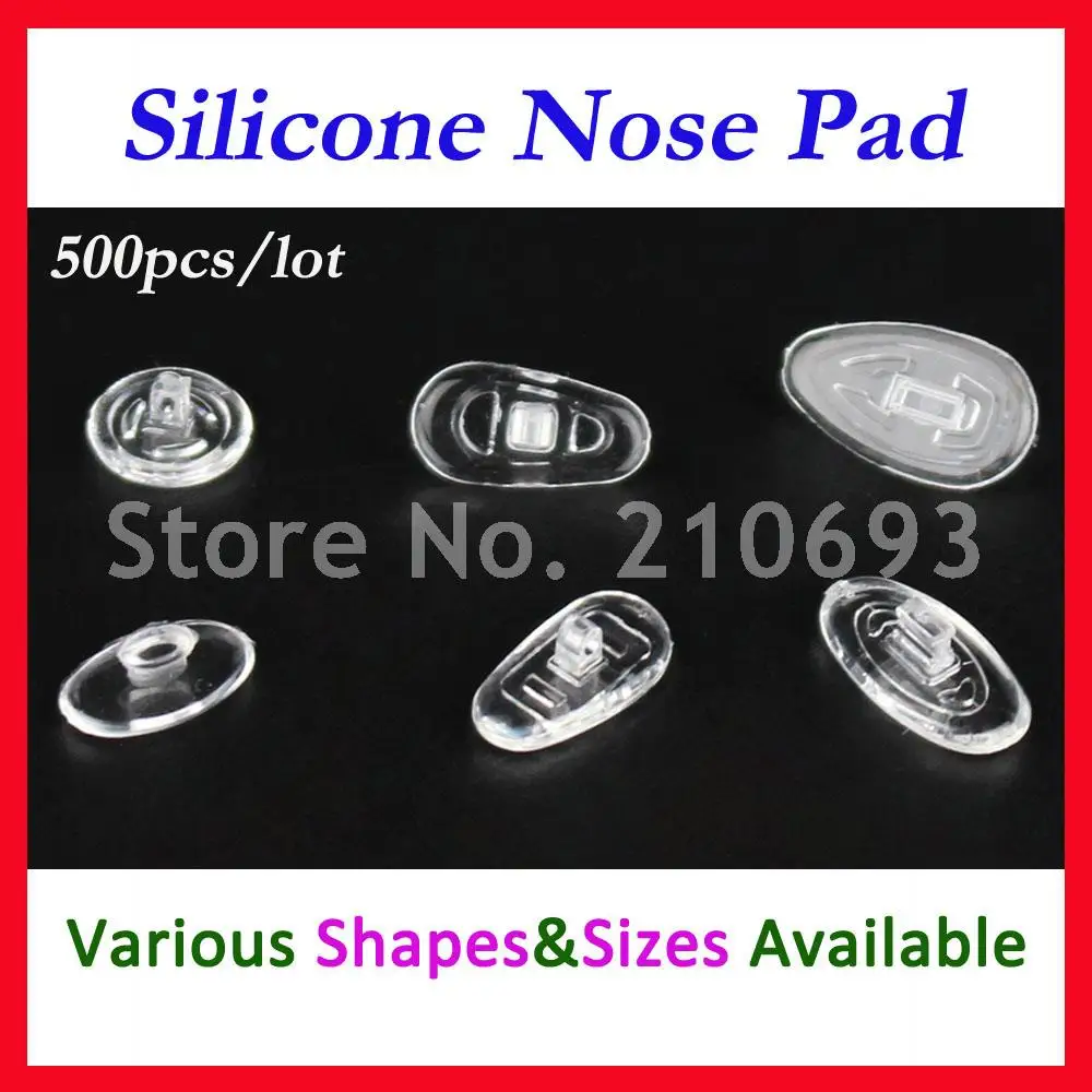 

500pcs Free shipping Screw In Retail Wholesale Eyeglasses Glasses Silicone nose pads various types sizes eyewear accessory part