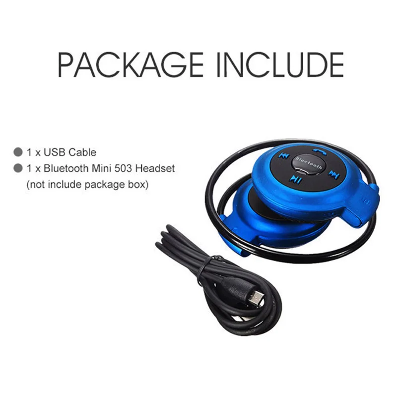 VAORLO-سماعات بلوتوث لاسلكية 503 ، سماعات رياضية ، بطاقة TF/Micro SD ، ستيريو ، مع ميكروفون وراديو FM